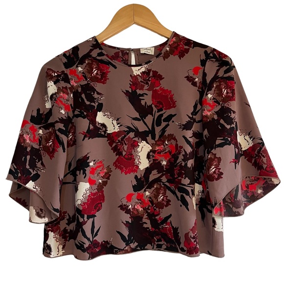 Wilfred Cambrai blouse, floral cropped short sleeves size XS excellent condition - Picture 3 of 12
